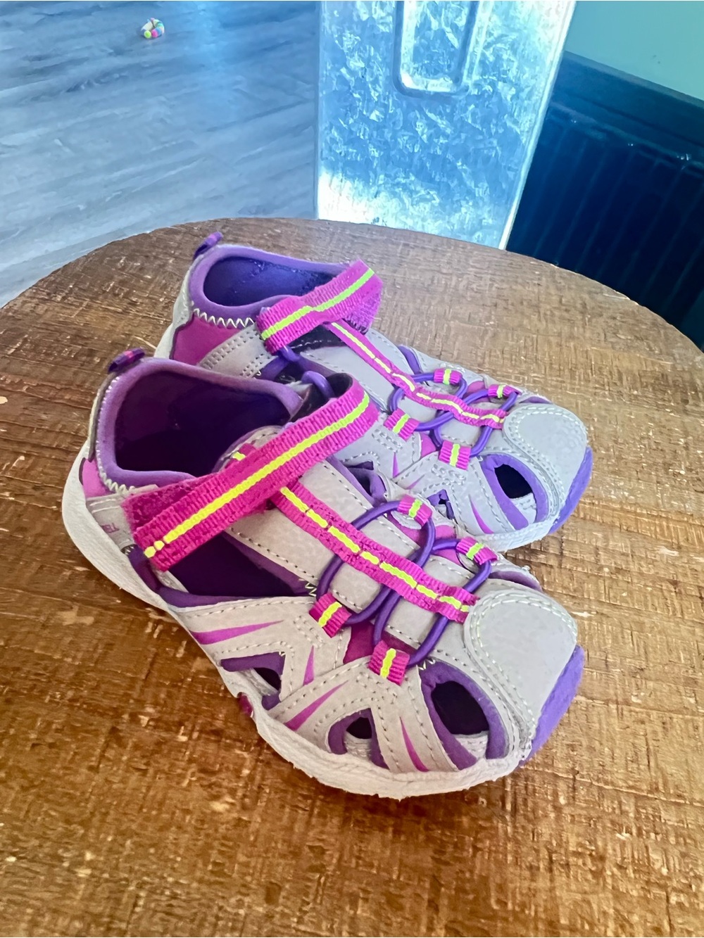 Merrell Kids Purple and Pink Active Sandals with Neon Accents